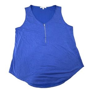 Green Envelope Los Angeles Blue Zipper Tank Top Blouse - Size XL